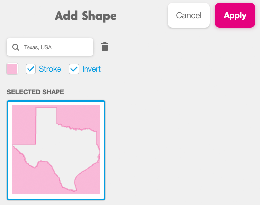 Selezioni forme geografiche/amministrative