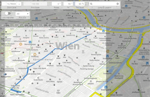 Printmaps エディターでルート地図を作成